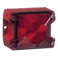Flash PYRA Corpo a cubo rosso e lente rossa 24V IP66 EN54.23